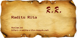 Radits Rita névjegykártya